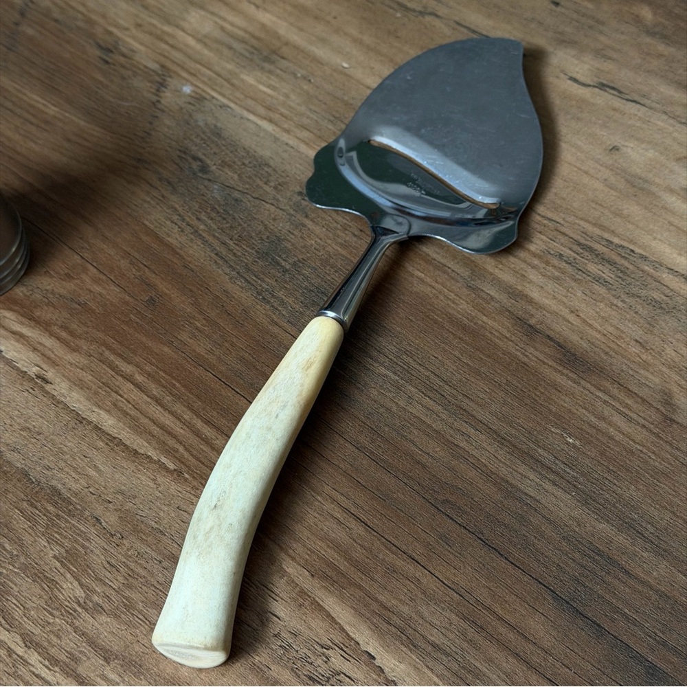 VINTAGE Stainless Steel Cheese Server with Ivory Handle